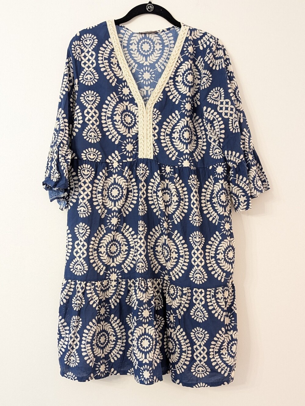 Saiph Lab White and Blue Embroidered made in Italy dress